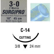 Surgipro suture 3/0 with 3/8 circle needle (18 in)