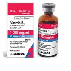 Sandoz Vitamin B12 (Cyanocobalamin) Injection 1000 mcg/mL, 10 mL Multidose  Vial| Licensed Ontario Pharmacy (#311012) – PetMeds Direct Canada – PetMeds  Direct