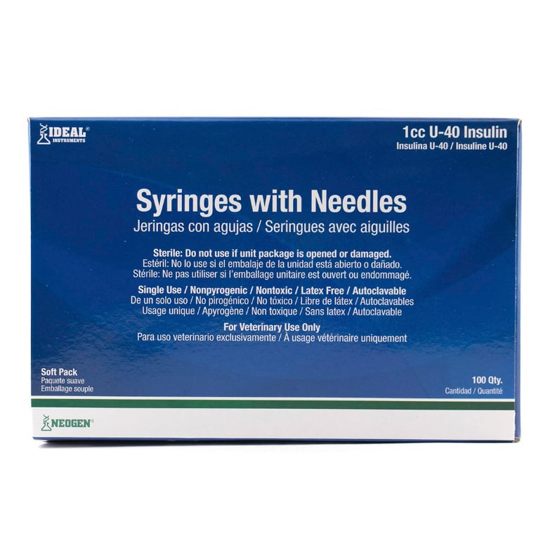 Insulin syringe veterinary Ideal 40 IU 1 cc