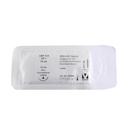 Sacryl suture 5/0 (violet) with 3/8 circle needle (45 cm)
