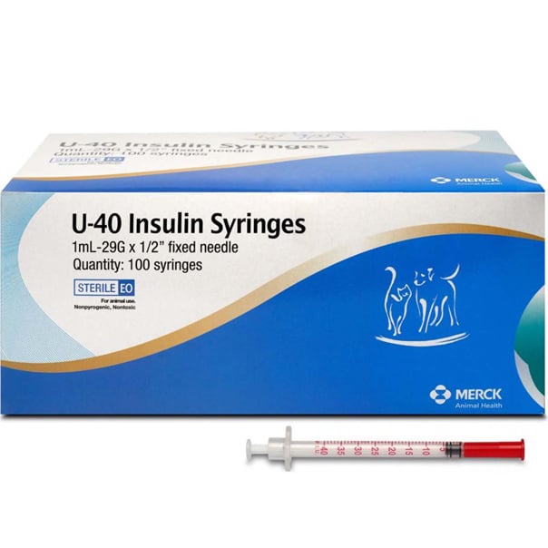 Insulin syringe veterinary Caninsulin 40 IU 1 cc