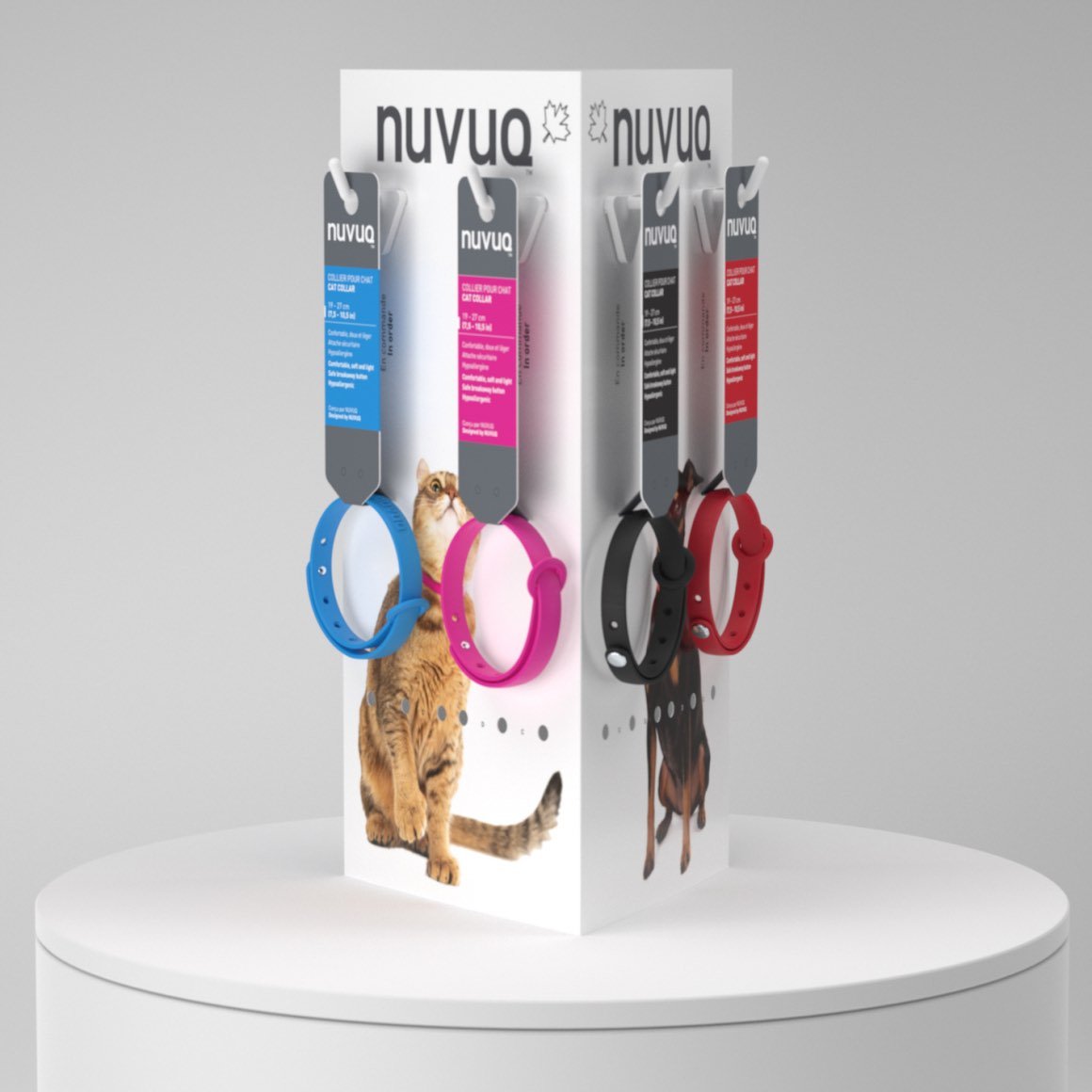 Display cardboard 3D for Nuvuq accessories - 8 hooks