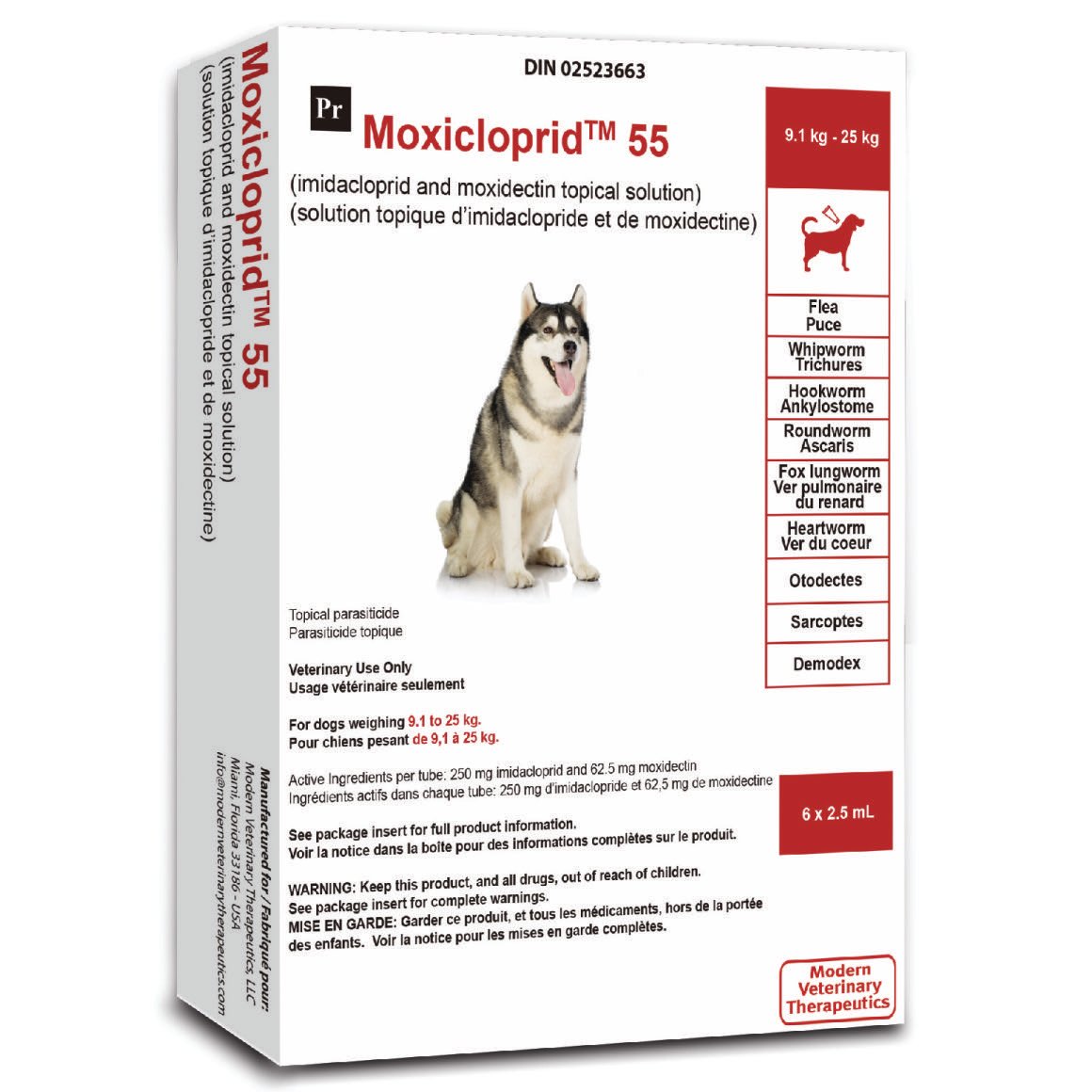 Moxicloprid topical solution for dogs