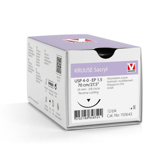 Sacryl suture 4/0 (violet) with 3/8 circle needle (70 cm)