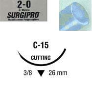 Surgipro suture 2/0 with 3/8 circle needle (18 in)