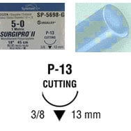 Surgipro suture 5/0 with 3/8 circle needle (18 in)
