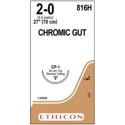Chromic Gut suture 2/0 with 1/2 circle needle (27 in)