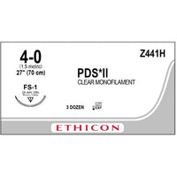 PDS II suture 4/0 undyed with 3/8 circle needle (70 cm)