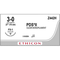 PDS II suture 3/0 undyed with 3/8 circle needle (70 cm)