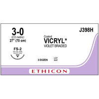 Vicryl coated suture 3/0 with 3/8 circle needle (70 cm)
