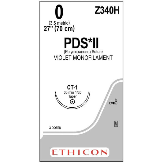 PDS II suture 0 with 1/2 circle needle (70 cm)