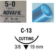 Novafil suture 5/0 with 3/8 circle needle (18 in)