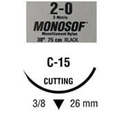 Monosof suture 2/0 with 3/8 circle needle (30 in)