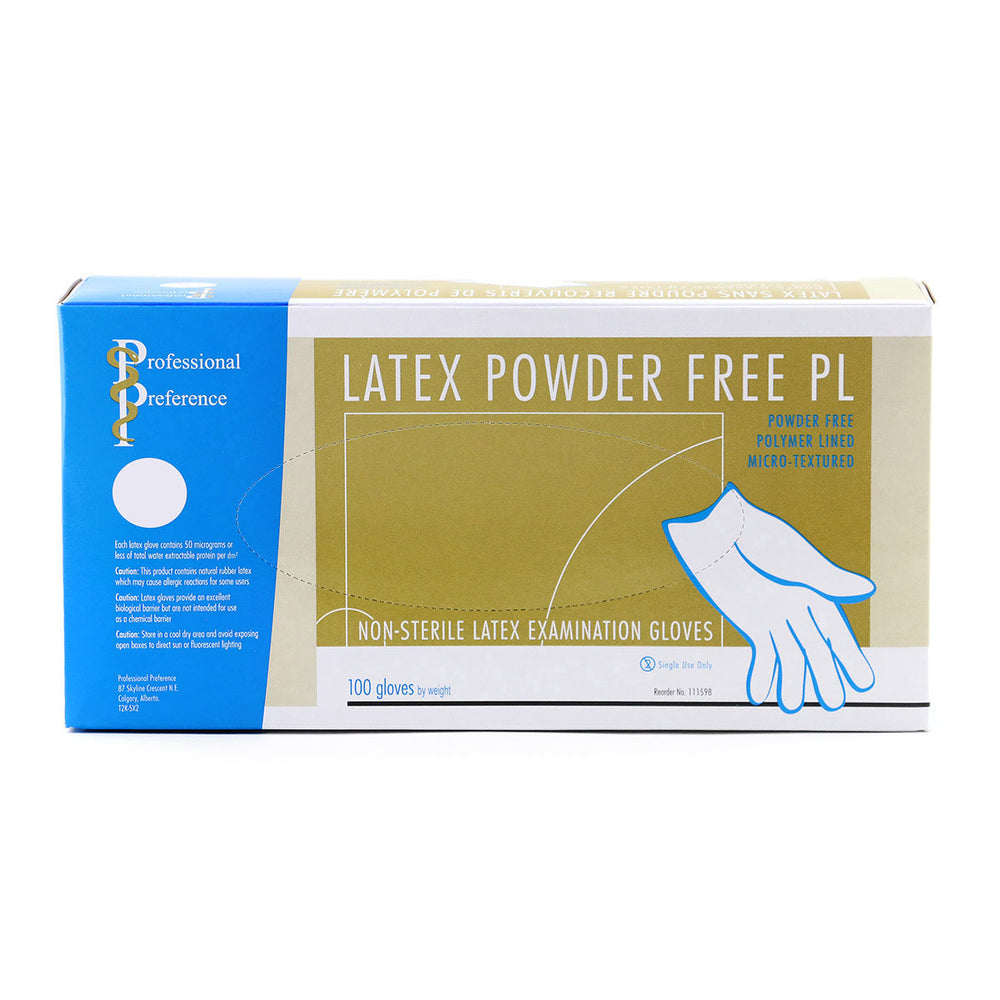 Glove exam latex non sterile powder free