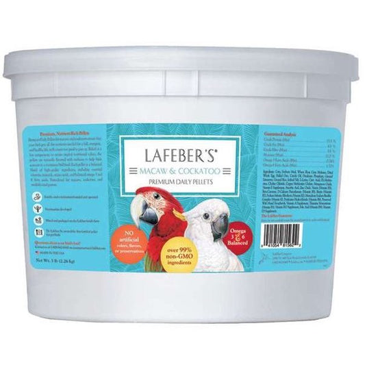 Pellet diet for macaws and cockatoos