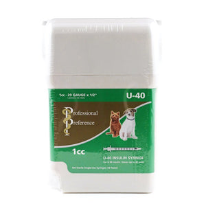 Insulin syringe veterinary UltiGuard 40 IU 1 cc with container