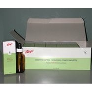 Amber glass dropper bottle with plastic pipette