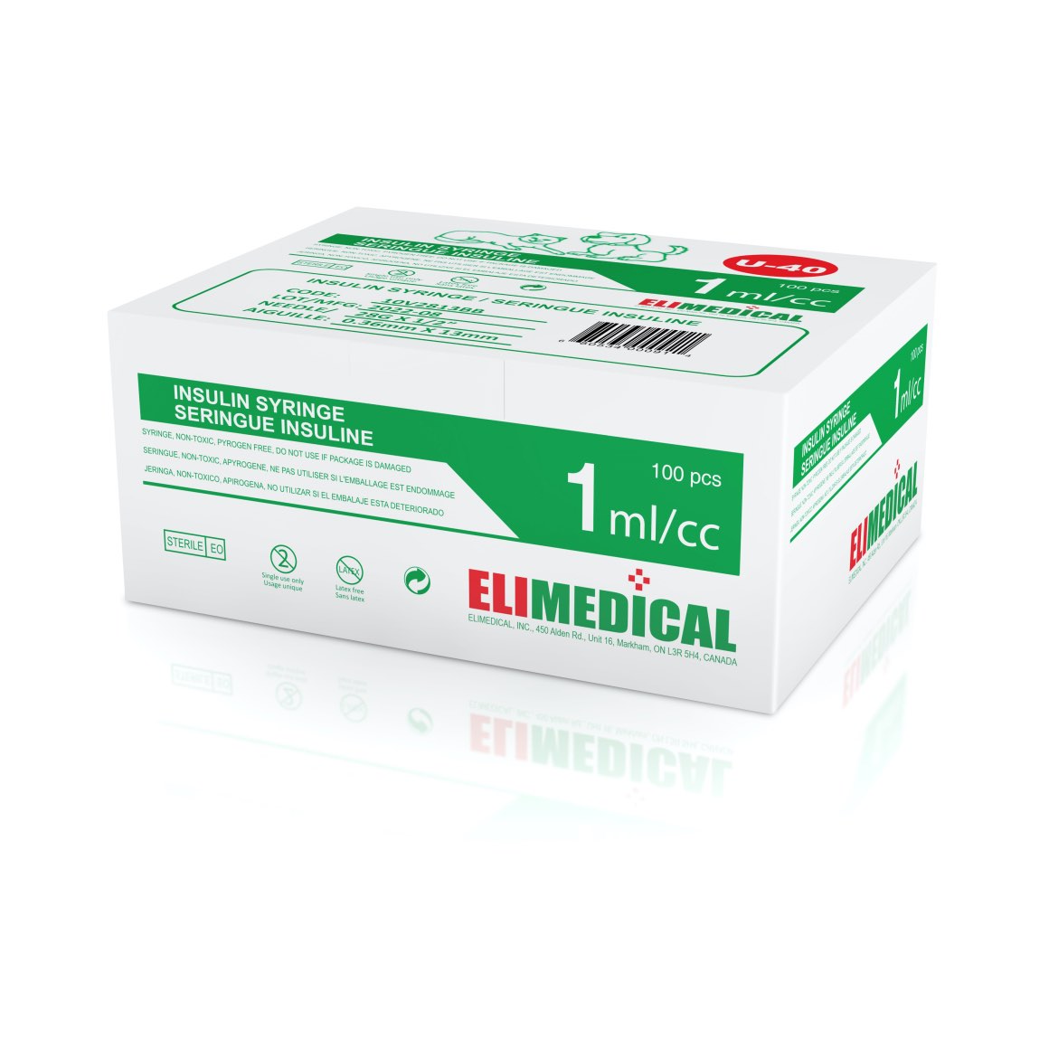 Insulin syringes 40 IU 1 ml