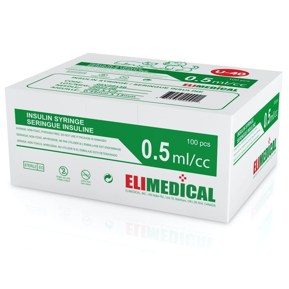 Insulin syringe veterinary 40 IU half-unit 0,5 cc
