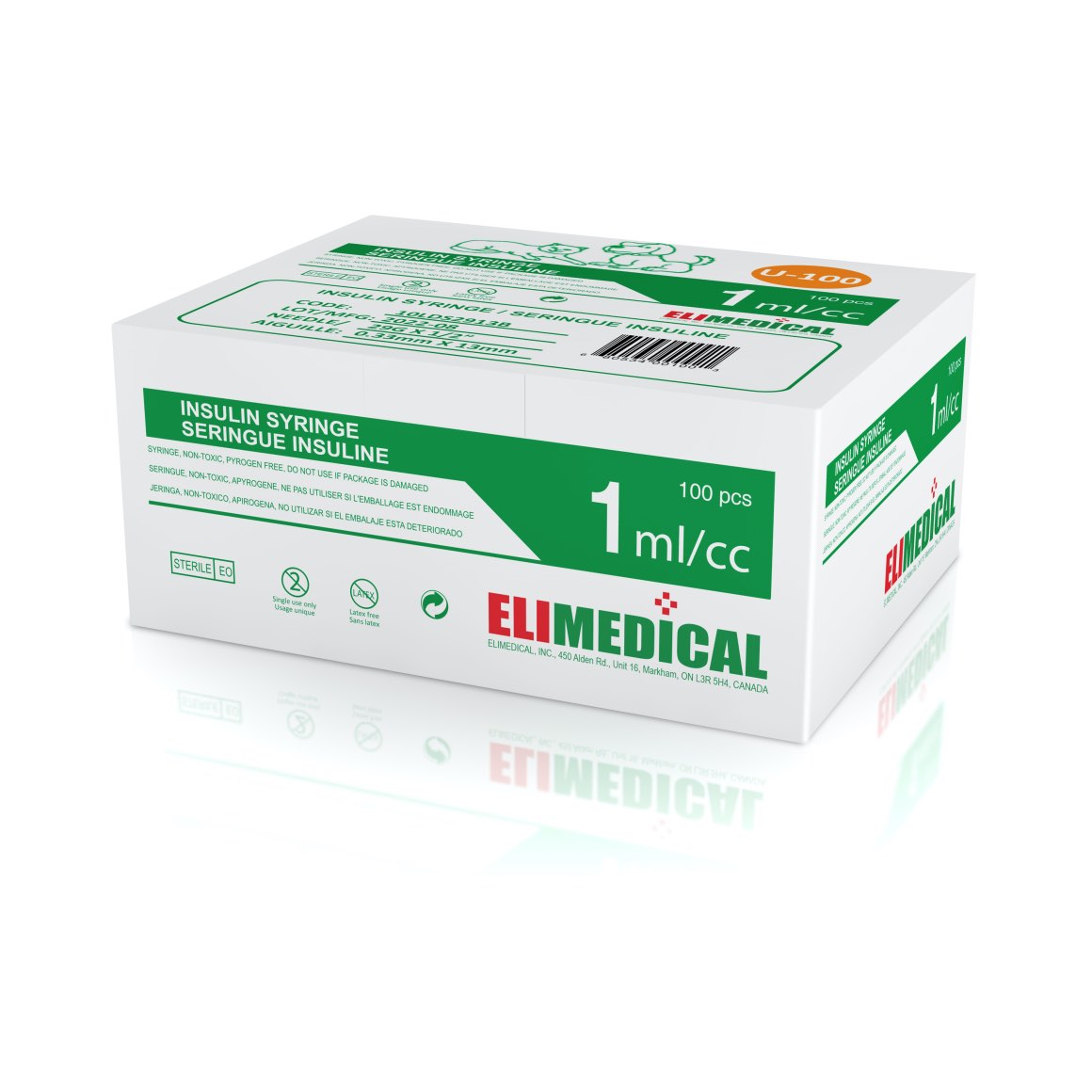 Insulin syringes 100 IU 1 ml