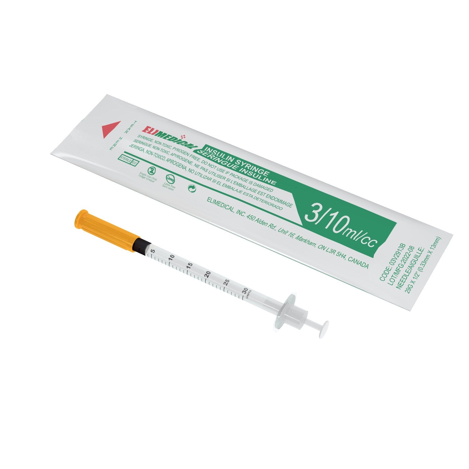 Insulin syringe veterinary  100 IU half-unit 0,3 cc