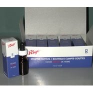 Amber glass dropper bottle with glass pipette