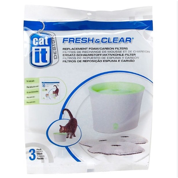 Drinking fountain replacement foam and carbon filters