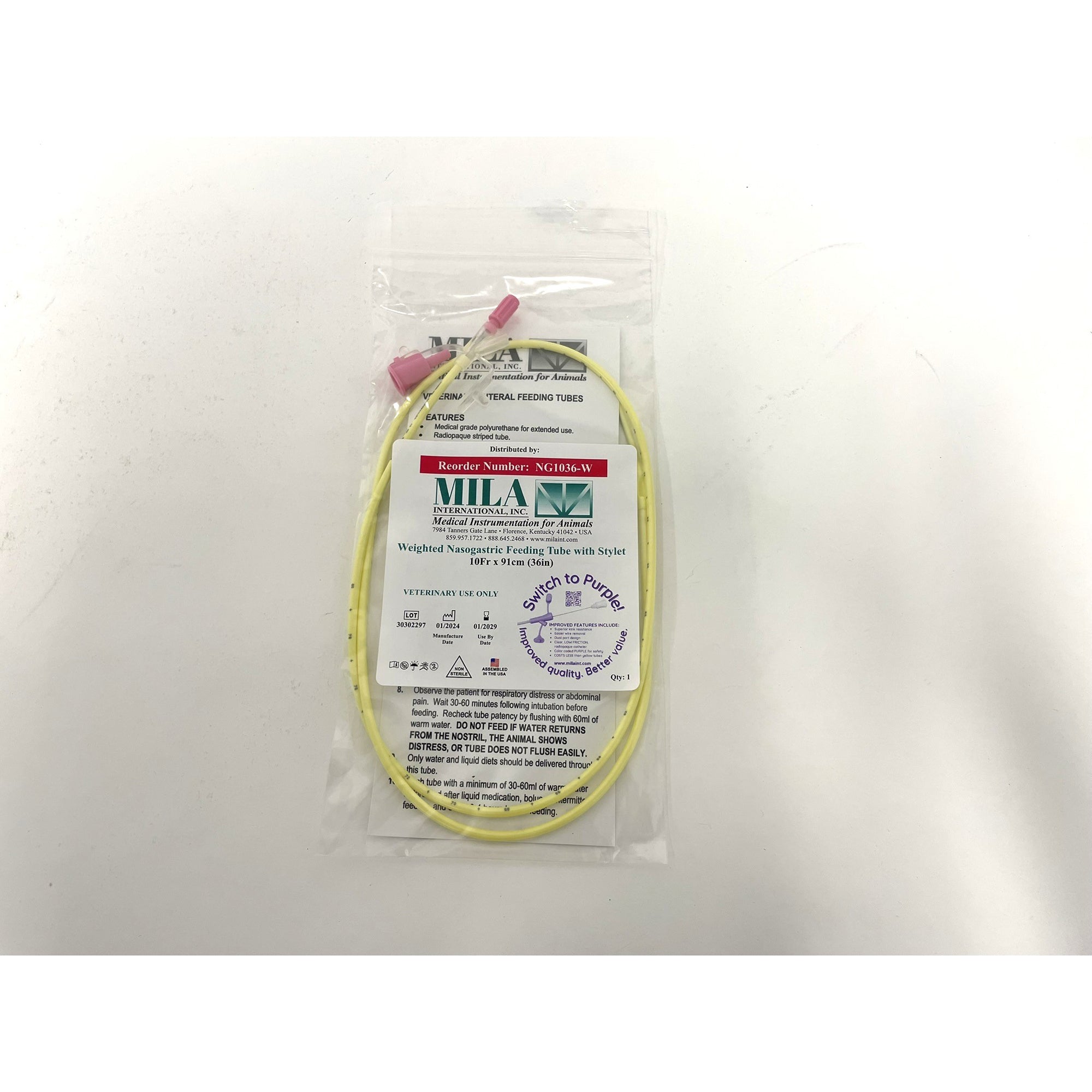 Nasogastric feeding tube with stylet (weighted)