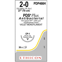 PDS Plus suture dyed 2/0 with 1/2 circle needle (70 cm)