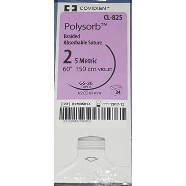Polysorb suture 2 with 1/2 circle needle (60 in)