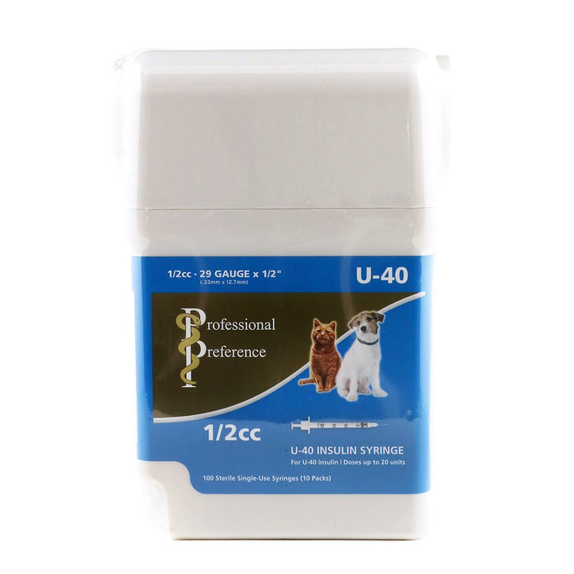 Insulin syringe veterinary UltiGuard 40 IU 0,5 cc with container