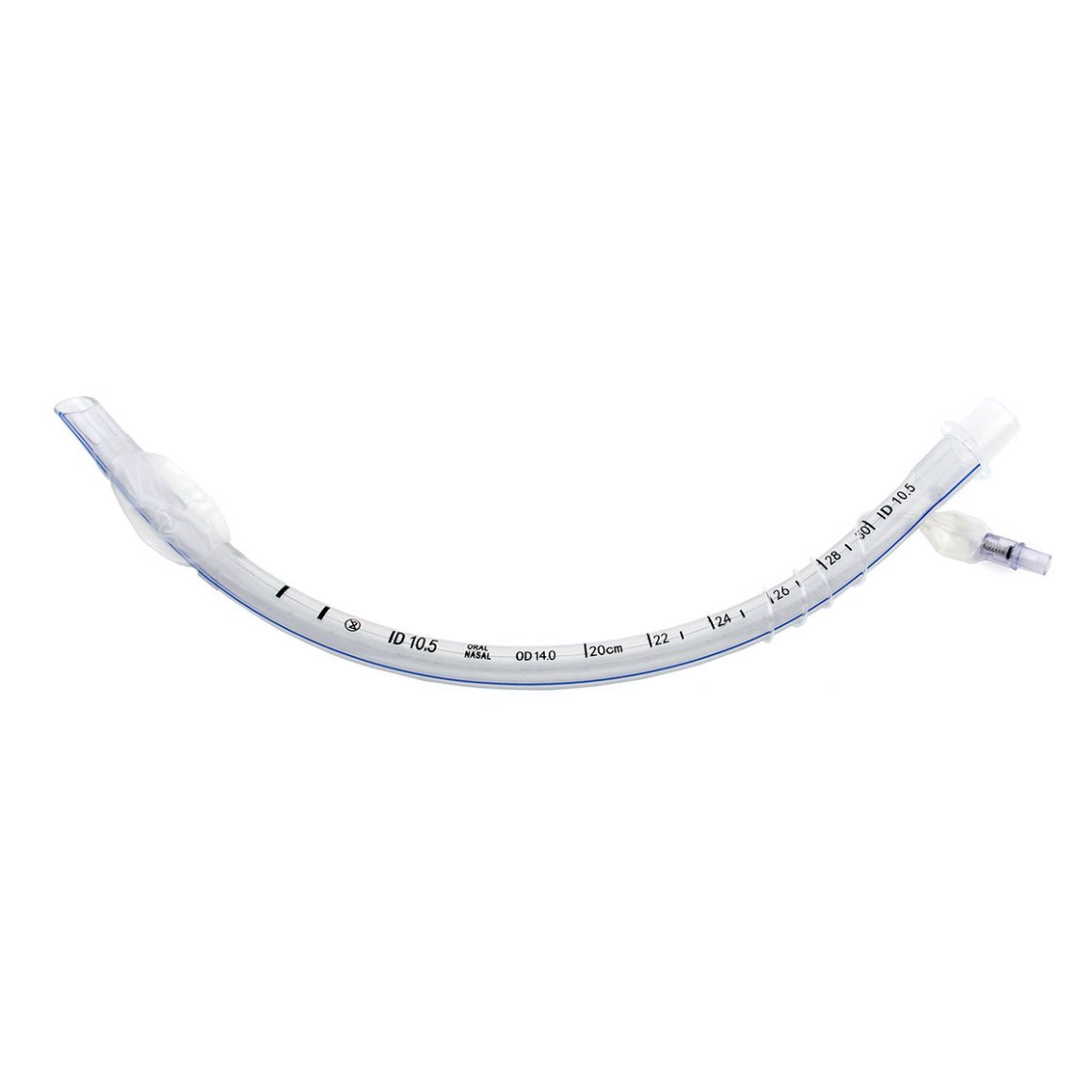 Endotracheal tube PVC cuffed with connector