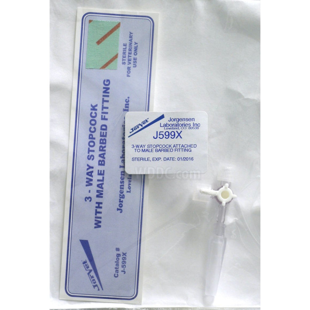 3-Way Stopcock with Male Barbed Fitting