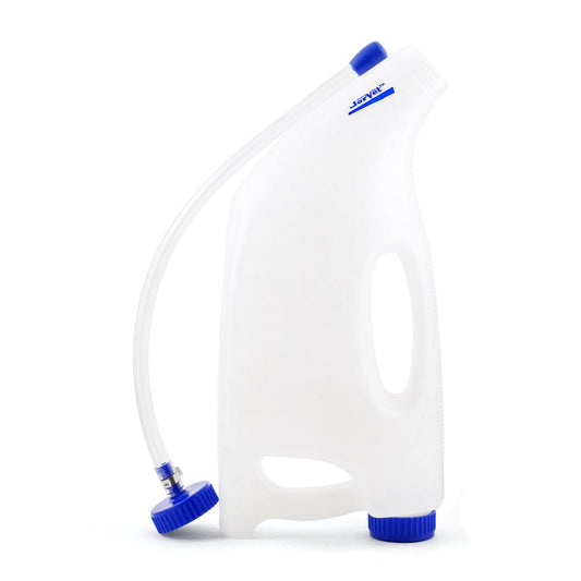 Oral calf drencher rigid container