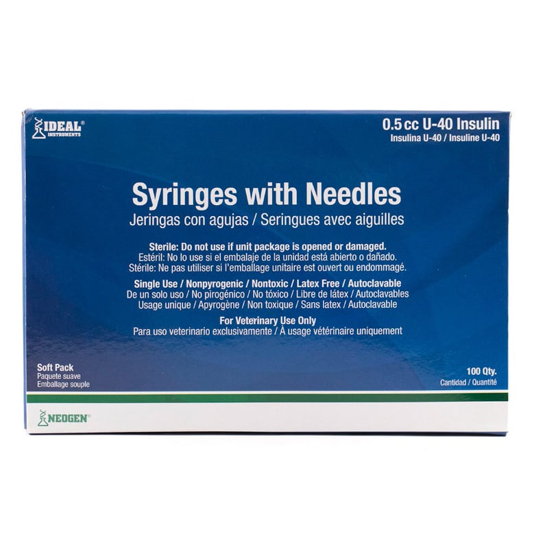 Insulin syringe veterinary Ideal 40 IU 0,5 cc