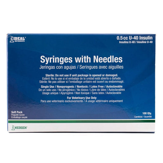 Insulin syringe veterinary Ideal 40 IU 0,5 cc