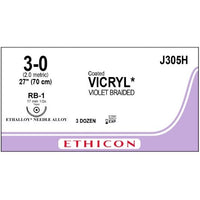 Vicryl coated suture 3/0 with 1/2 circle needle (70 cm)