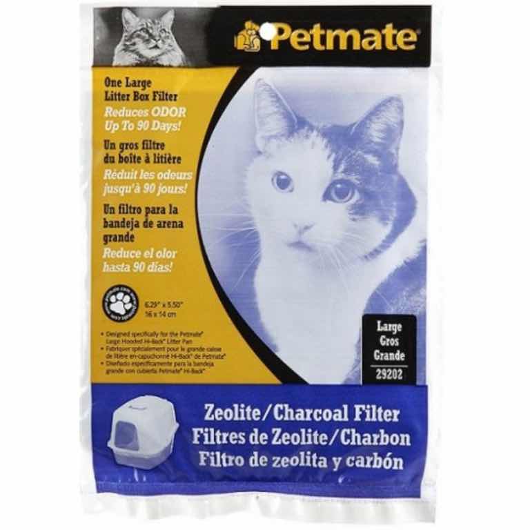 Hooded litter pan filter