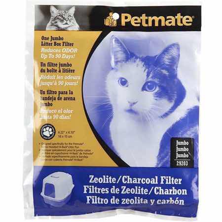 Hooded litter pan filter