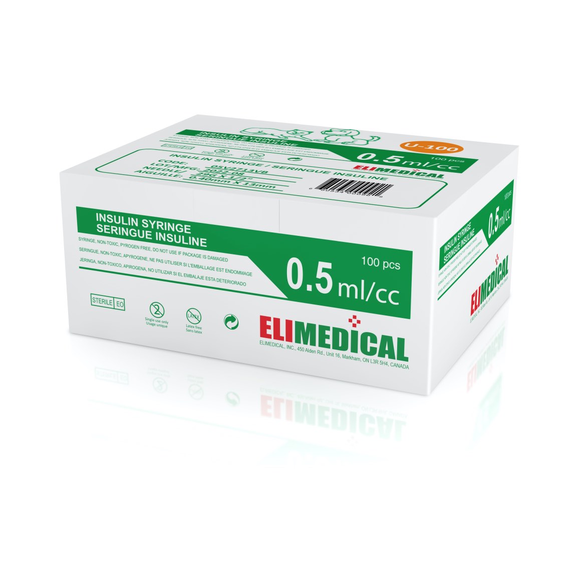 Insulin syringes 100 IU 0,5 ml