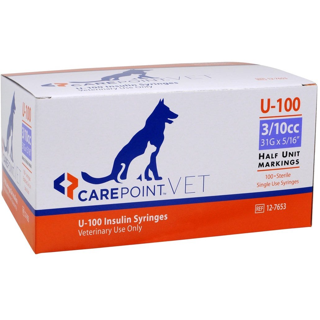 Insulin syringe veterinary 100 IU half-unit 0,3 cc