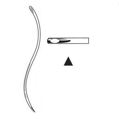 Suture needle post-mortem serpentine regular eye