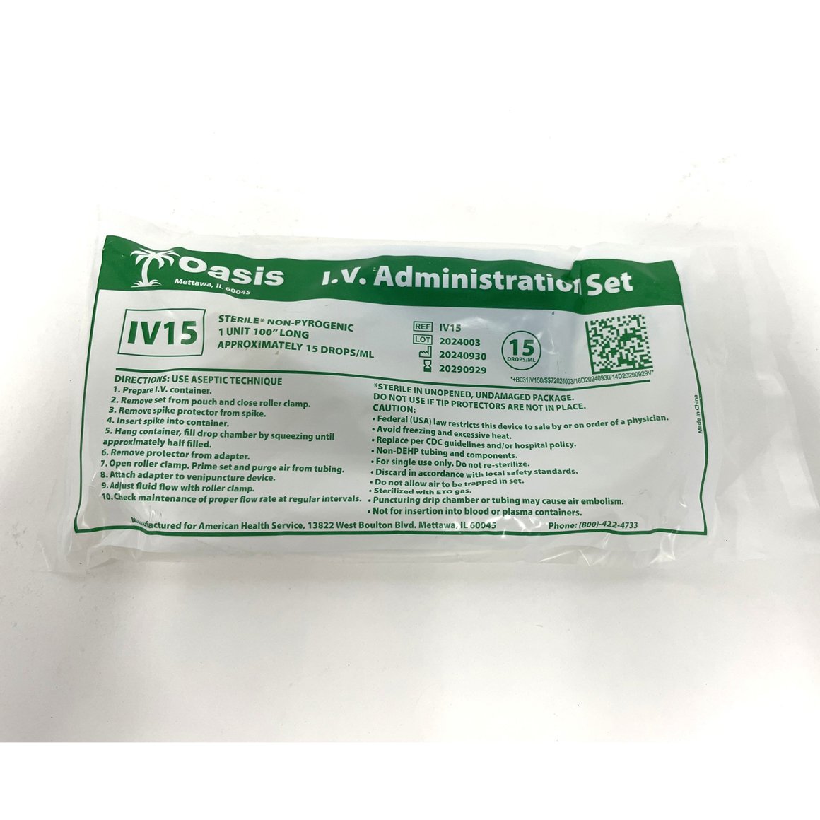 IV set 15 drops 1 Y port