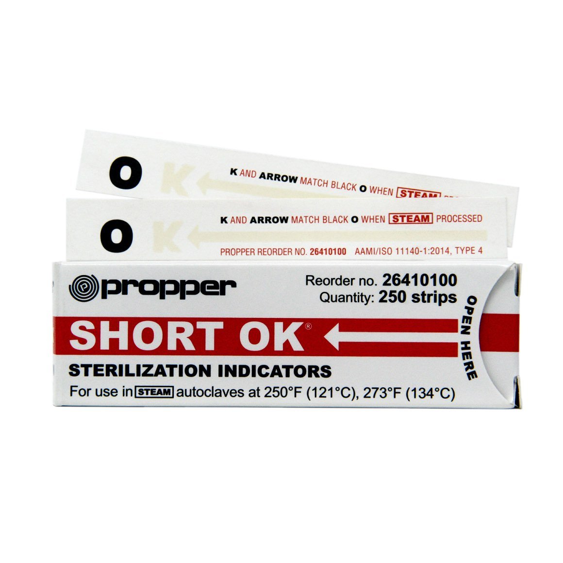 Short OK Chemical Indicator Strips