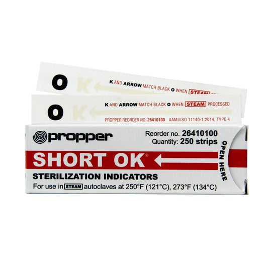 Short OK Chemical Indicator Strips
