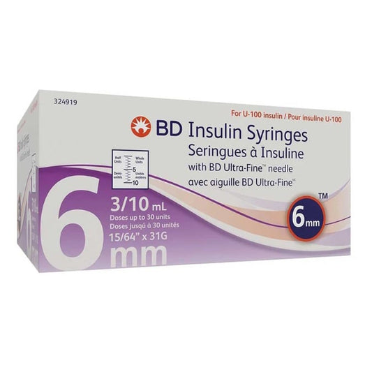 Insulin syringe Ultra-Fine II 100 IU half-unit 0,3 cc