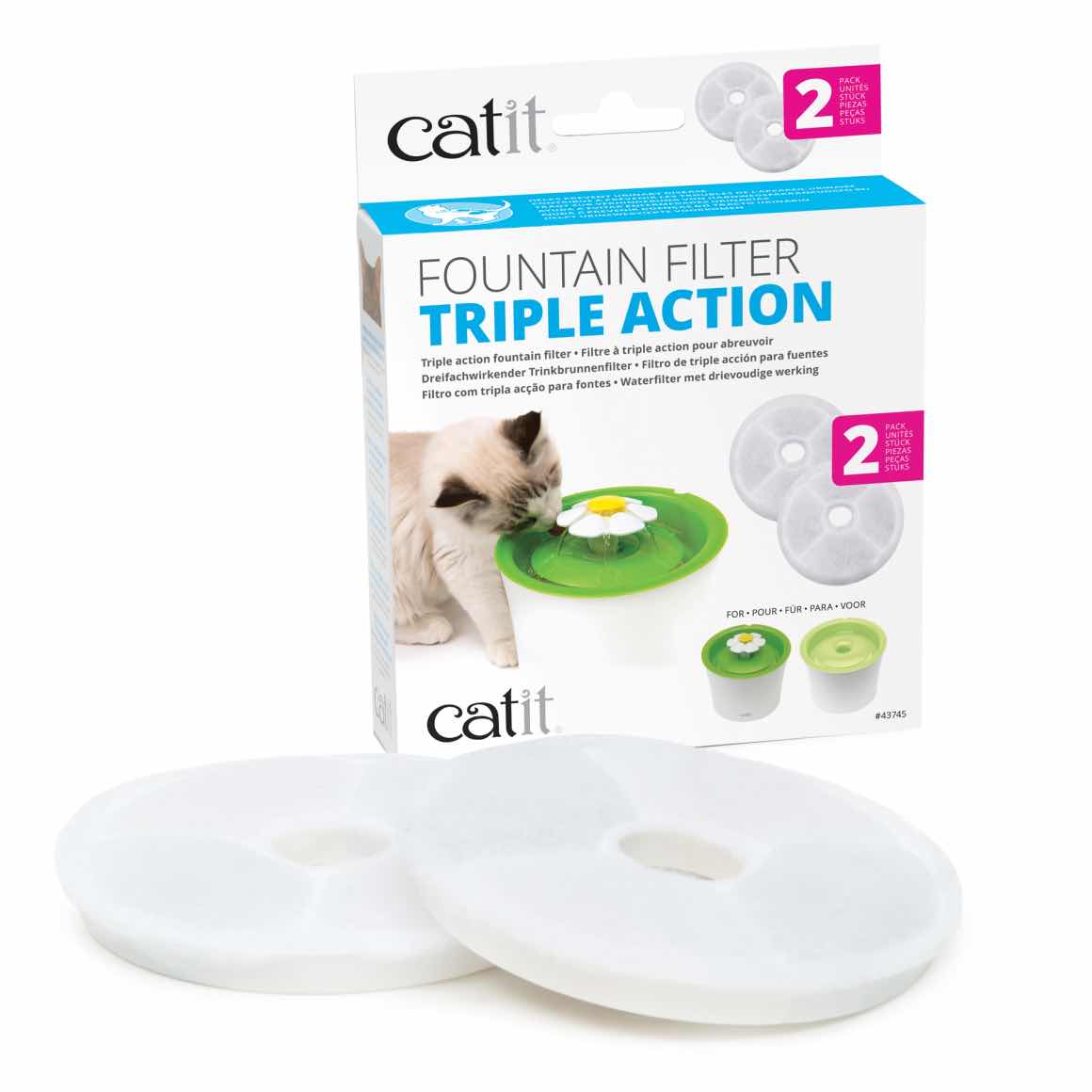 Triple action fountain filters