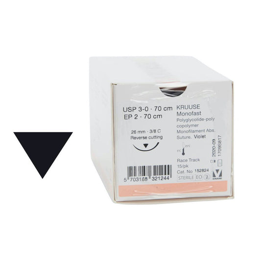 Monofast suture RT 3/0 with 3/8 circle needle (70 cm)