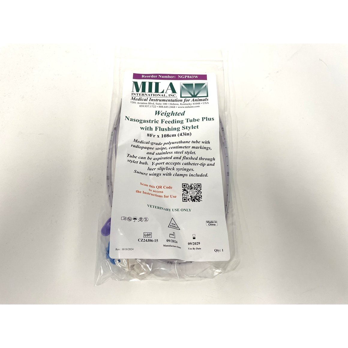 Weighted NG plus feeding tube with flushing stylet