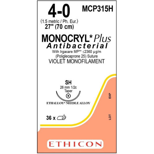 Monocryl Plus suture 4/0 with 1/2 circle needle (70 cm)